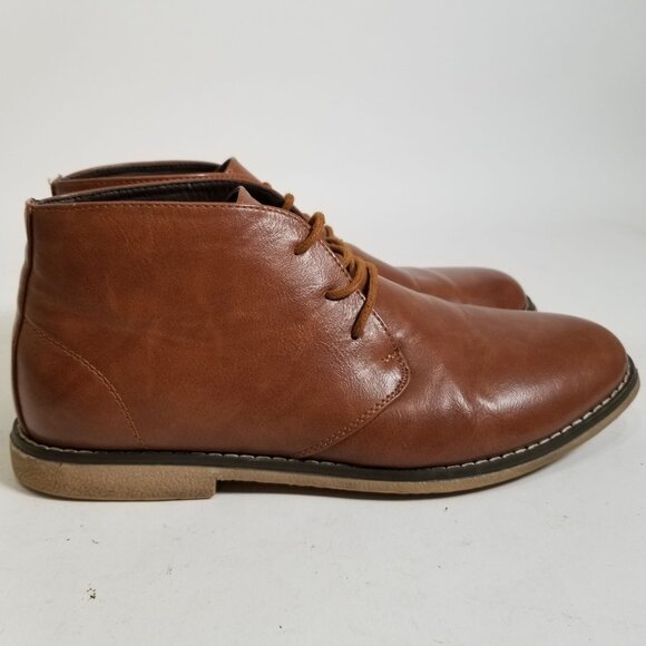 London Fog Womens Ankle Chelsea Boots Shoes 9.50M Brown Lace Up Round Toe - Picture 6 of 14